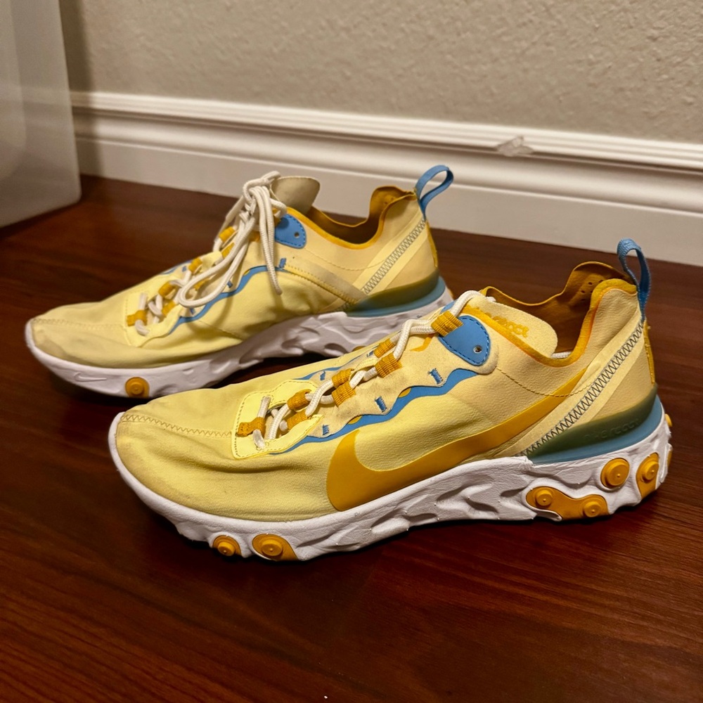 Nike React Sneakers Yellow Blue Size 10